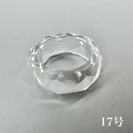 【ガネッシュヒマール産】天然ヒマラヤ水晶ファセットリング(16号〜19.5号) /Ganesh Himal Himalayan Quartz Facet Ring