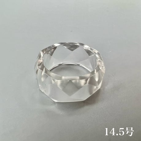 【ガネッシュヒマール産】天然ヒマラヤ水晶ファセットリング(12号〜15.5号) /Ganesh Himal Himalayan Quartz Facet Ring
