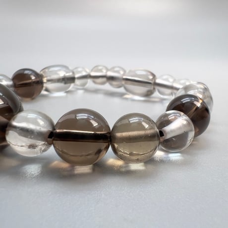 【ガウリシャンカール産】天然ヒマラヤスモーキークォーツ デザインブレスレット/Gaurishankar SmokyQuartz Design Bracelet