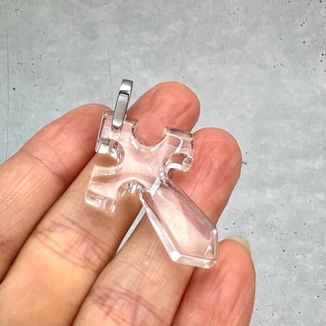 【ガネッシュヒマール産】天然ヒマラヤ水晶クロスペンダントトップ⑨/Ganesh Himal Himalayan Quartz Cross Pendant Top