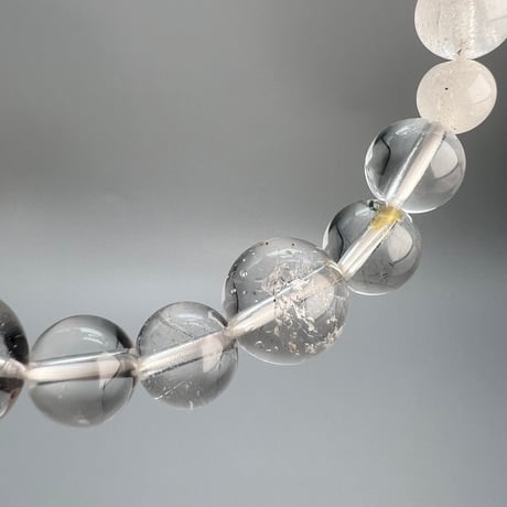 【カイラス産】"手磨き"天然ヒマラヤ水晶デザインブレスレット/Kailash Himalayan Quartz Design Bracelet