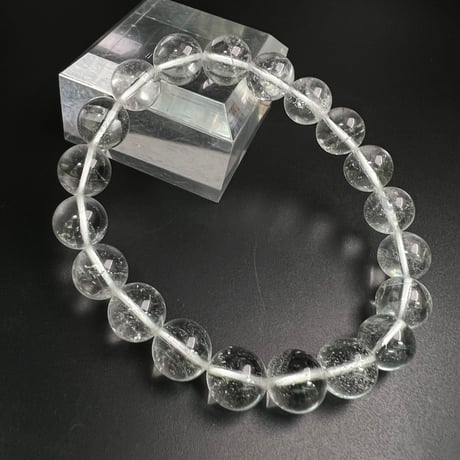 【アンナプルナ産】"手磨き加工"天然ヒマラヤ水晶ブレスレット①10mm内径17cm/Annapurna Himalayan Quartz  Bracelet