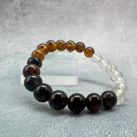 【デザインブレスレット】ネパール産ヒマラヤドラバイト&ハニートルマリン×ガネッシュヒマール/Nepal Himalayan dravite tourmaline×Ganesh Bracelet