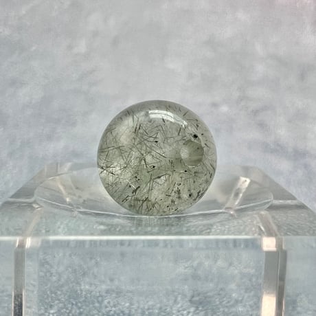【ガネッシュヒマール産】アクチノライトイン天然ヒマラヤ水晶ビーズ⑮/Ganesh Himal Actinolite in Himalayan Quartz beads
