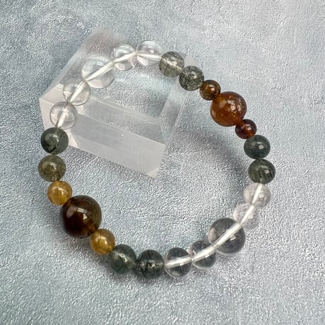 【デザインブレスレット】ネパール産ヒマラヤドラバイト&ハニートルマリン×ガネッシュヒマール/Nepal Himalayan Tourmaline×Ganesh Bracele