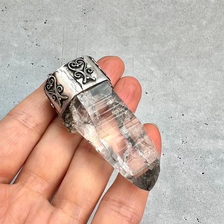 【ガネッシュヒマール産】天然ヒマラヤ水晶シルバー925ペンダントトップ/Ganesh Himal Himalayan Quartz S/V925 Pendant Top