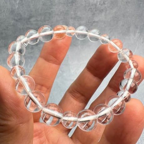 【ガネッシュヒマール産】"手磨き"天然ヒマラヤ水晶ブレスレット/Ganesh Himal Himalayan Quartz Bracelet
