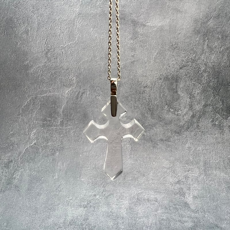 ガネッシュヒマール産】天然ヒマラヤ水晶クロスペンダントトップ⑤