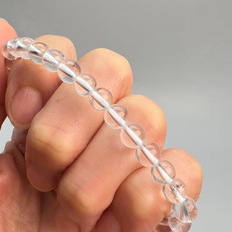 【ハイクオリティー】ガネッシュヒマール産天然ヒマラヤ水晶ブレスレット6mm内径15.5cm/High Quality Ganesh Himal Himalayan Quartz Bracelet