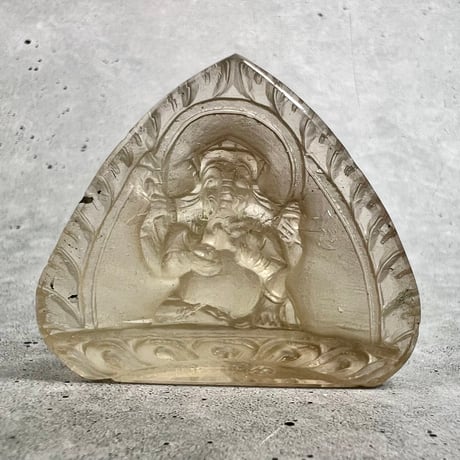 【ガウリシャンカール産】天然ヒマラヤレモンスモーキークォーツ "ガネーシャ"仏像/Gaurishankar Himalayan Lemon Smoky "Ganesha"Statue