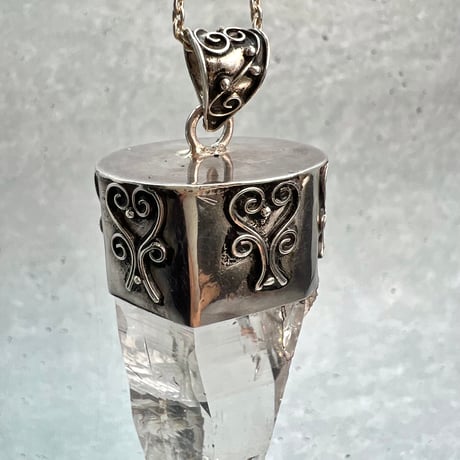 【ガネッシュヒマール産】天然ヒマラヤ水晶シルバー925ペンダントトップ/Ganesh Himal Himalayan Quartz S/V925 Pendant Top
