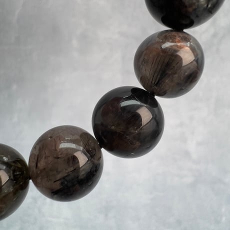 【ガネッシュヒマール産】アクチノライトイン天然ヒマラヤ水晶ブレスレット⑥/Ganesh Himal Actinorite in Himalayan Quartz Bracelet