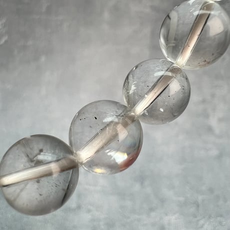 【カイラス産】"手磨き加工"天然ヒマラヤ水晶ブレスレット①10mm内径15cm /Kailash Himalayan Quartz Bracelet
