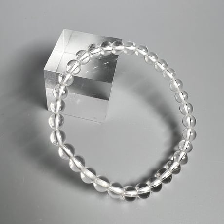 【ハイクオリティー】ガネッシュヒマール産天然ヒマラヤ水晶ブレスレット6mm内径17cm/High Quality Ganesh Himal Himalayan Quartz Bracelet