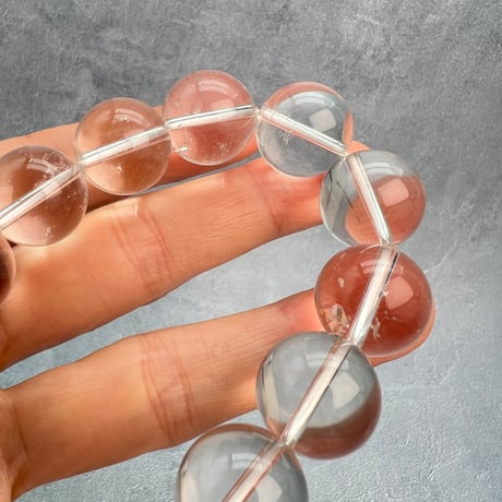 【カイラス産】"手磨き"天然ヒマラヤ水晶 ブレスレット16mm内径18cm/Kailash Himalayan Quartz Bracelet
