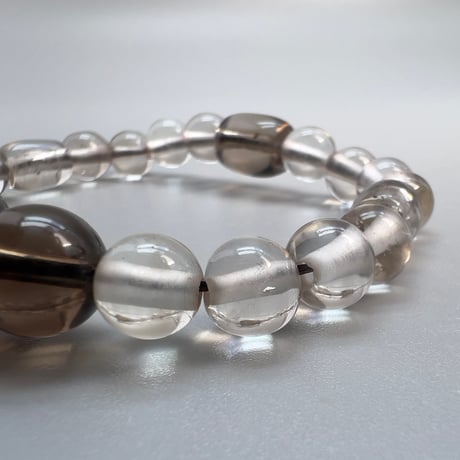 【ガウリシャンカール産】天然ヒマラヤスモーキークォーツ デザインブレスレット/Gaurishankar SmokyQuartz Design Bracelet