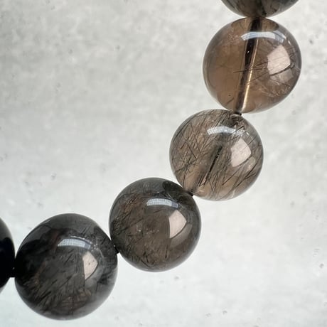 【ガネッシュヒマール産】アクチノライトイン天然ヒマラヤ水晶デザインブレスレット/Ganesh Himal Actinolite in Himalayan Quartz Design Bracelet