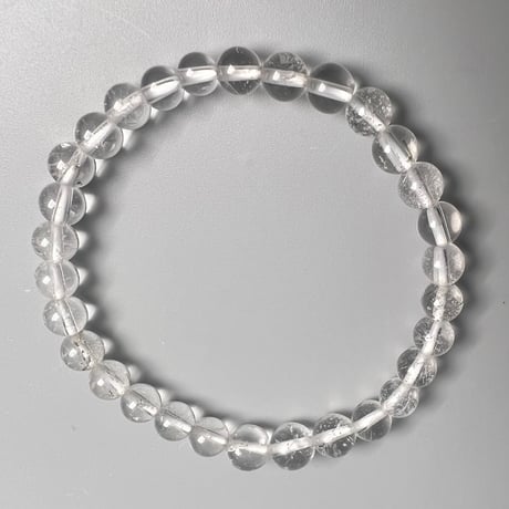 【カイラス産】"手磨き加工"天然ヒマラヤ水晶ブレスレット(5~7mm内径16cm)/Kailash Himalayan Quartz Bracelet