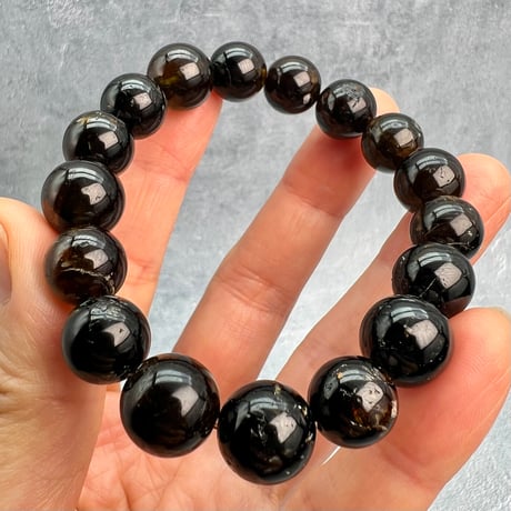 ネパール産🇳🇵ヒマラヤドラバイトトルマリン ブレスレット11~12mm内径16/Nepal Himalayan dravite tourmaline Bracelet