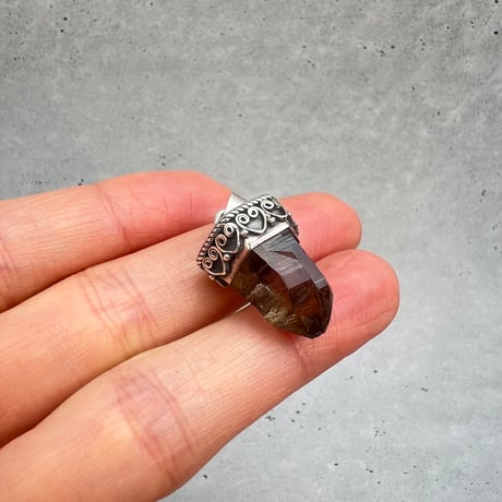 【ガウリシャンカール産】天然ヒマラヤスモーキークォーツ シルバー925ペンダントトップ/GauriShankar Himalayan Smoky Quartz S/V925Pendant Top
