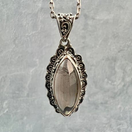 【ガウリシャンカール産】天然ヒマラヤスモーキークォーツ シルバー925ペンダントトップ/GauriShankar Smoky Quartz Silver925 Pendant Top