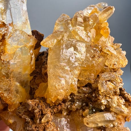 【ガネッシュヒマール産】リモナイトイン天然ヒマラヤ水晶クラスター/Ganesh Himal Limonite in Himalayan Quartz Cluster