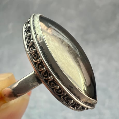 【ガウリシャンカール産】天然ヒマラヤスモーキークォーツ シルバー925デザインリング/GauriShankar Smoky Quartz Silver925 Design Ring