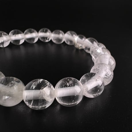 【アンナプルナ産】"手磨き加工"天然ヒマラヤ水晶ブレスレット8mm内径15.5cm/Annapurna Himalayan Quartz  Bracelet