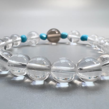 【デザインブレスレット】アリゾナターコイズ×天然ヒマラヤ水晶/Arizona Turquoise×Himalayan Quartz Design Bracelet