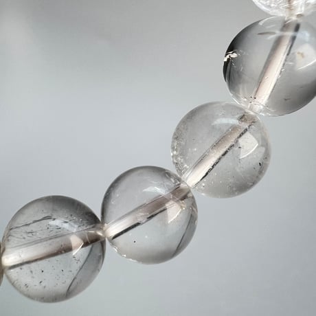 【カイラス産】"手磨き加工"天然ヒマラヤ水晶ブレスレット(10mm内径15cm)②/Kailash Himalayan Quartz Bracelet
