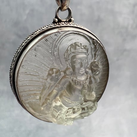 【ガウリシャンカール産】天然ヒマラヤスモーキークォーツ"グリーンターラ様"ペンダントトップ①/Gaurishankar Himalayan Smoky Quartz "Green Tara"