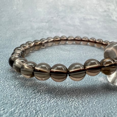 【ガウリシャンカール産】天然ヒマラヤスモーキークォーツ"ハート"デザインブレスレット/GauriShankar Himalayan Smoky Quartz "Heart"Bracelet