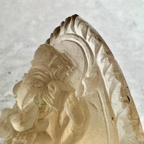 【ガウリシャンカール産】天然ヒマラヤレモンスモーキークォーツ "ガネーシャ"仏像/Gaurishankar Himalayan Lemon Smoky "Ganesha"Statue