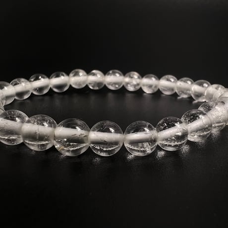 【アンナプルナ産】"手磨き加工"天然ヒマラヤ水晶ブレスレット6mm内径15cm/Annapurna Himalayan Quartz  Bracelet