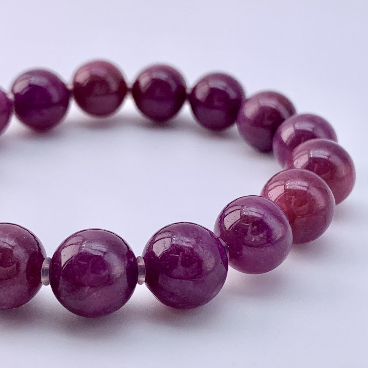 天然ルビー】ピンクパープルサファイアブレスレット(鑑定書付き)/RUBY