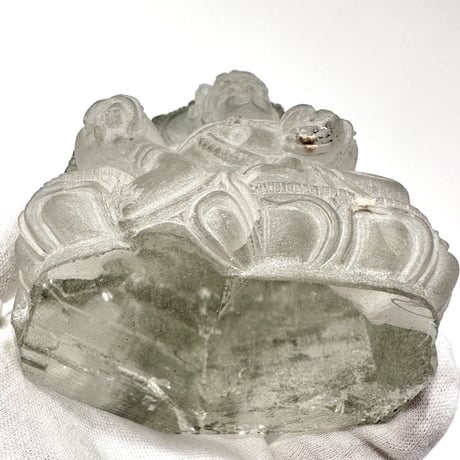 【ガネッシュヒマール産】クローライトイン天然ヒマラヤ水晶 "クベーラ"仏像/Ganesh himal Chlorite in himalayan quartz  "kuber"