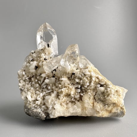【ガネッシュヒマール産】雲母&長石入り天然ヒマラヤ水晶 クラスター② Ganesh Himal Mica&Feldspar in Himalayan Quartz Cluster
