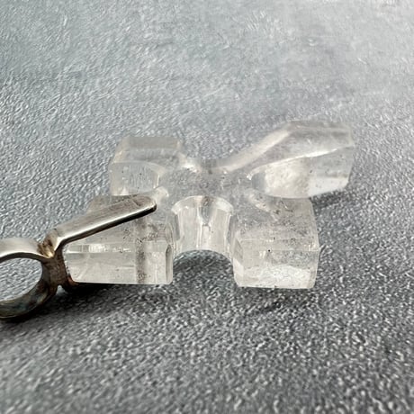 【ガネッシュヒマール産】天然ヒマラヤ水晶クロスペンダントトップ④/Ganesh Himal Himalayan Quartz Cross Pendant Top