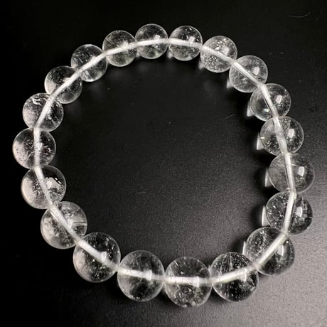 【アンナプルナ産】"手磨き加工"天然ヒマラヤ水晶ブレスレット②10mm内径17cm/Annapurna Himalayan Quartz Bracelet