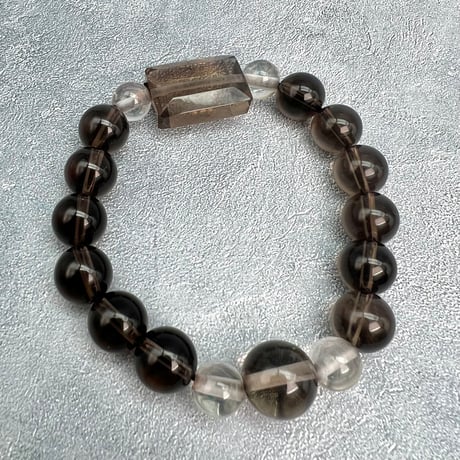 【デザインブレスレット】ガウリシャンカール産天然ヒマラヤスモーキークォーツ/Gaurishankar SmokyQuartz Design Bracelet