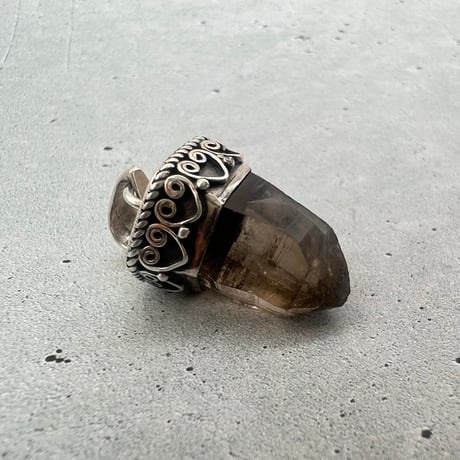 【ガウリシャンカール産】天然ヒマラヤスモーキークォーツ シルバー925ペンダントトップ/GauriShankar Himalayan Smoky Quartz S/V925Pendant Top