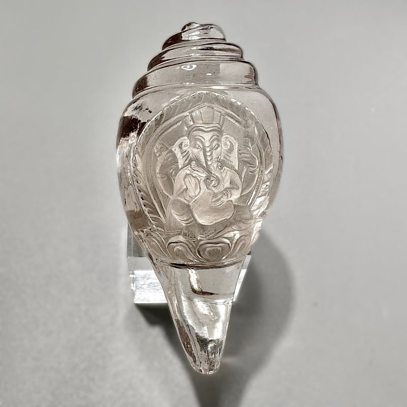 ガウリシャンカール産ガネーシャカービング ガウリシャンカール産】天然ヒマラヤスモーキークォーツ 