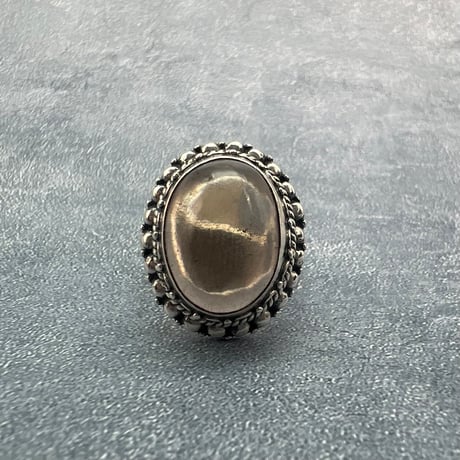 【ガウリシャンカール産】天然ヒマラヤスモーキークォーツ シルバー925デザインリング/GauriShankar Smoky Quartz Silver925 Design Ring