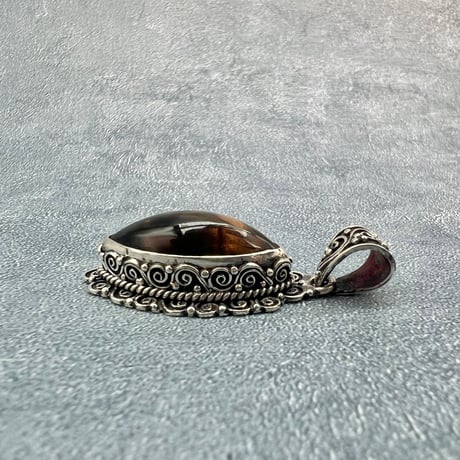 【ガウリシャンカール産】天然ヒマラヤスモーキークォーツ シルバー925ペンダントトップ/GauriShankar Smoky Quartz Silver925 Pendant Top