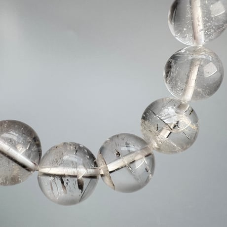 【カイラス産】"手磨き加工"天然ヒマラヤ水晶ブレスレット(10mm内径15cm)②/Kailash Himalayan Quartz Bracelet