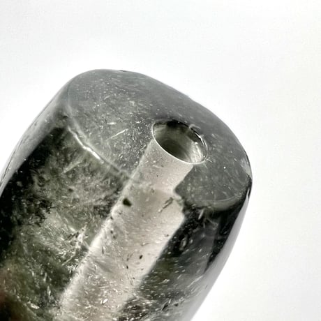 【ガネッシュヒマール産】ガネッシュヒマール産クローライトイン天然ヒマラヤ水晶 樽型ビーズ/Ganesh Himal Chlorite in Himalayan Quartz barrel beads