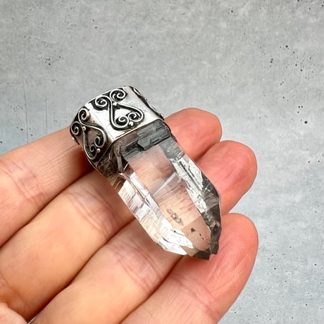 【ガネッシュヒマール産】天然ヒマラヤ水晶 シルバー925ペンダントトップ/Ganesh Himal Himalayan Quartz S/V925 Pendant Top