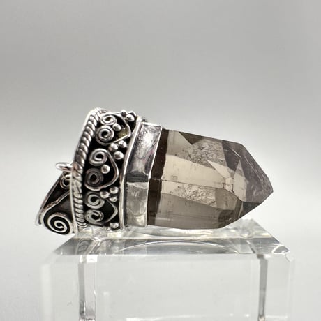 【ガウリシャンカール産】天然ヒマラヤスモーキークォーツ シルバー925ペンダントトップ/GauriShankar Himalayan Smoky Quartz S/V925Pendant Top