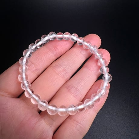【アンナプルナ産】"手磨き加工"天然ヒマラヤ水晶ブレスレット6mm内径16cm/Annapurna Himalayan Quartz  Bracelet