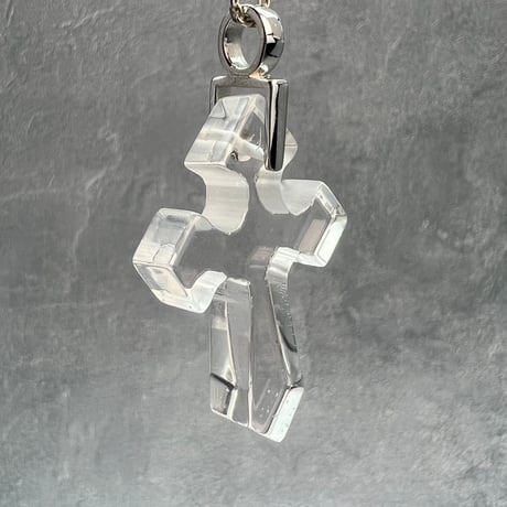【ガネッシュヒマール産】天然ヒマラヤ水晶クロスペンダントトップ②/Ganesh Himal Himalayan Quartz Cross Pendant Top